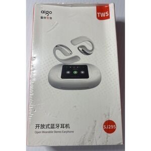 Aigo Open Wearable True Wireless Ear Buds Earphones SJ295 White Ear-hooks - NEW